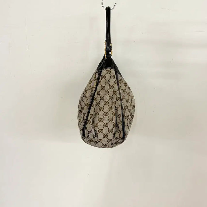 [BUNJANG] Gucci Brown GG Canvas D-Ring Hobo Bag / 구찌 브라운 GG 캔버스 어비 D링 호보백