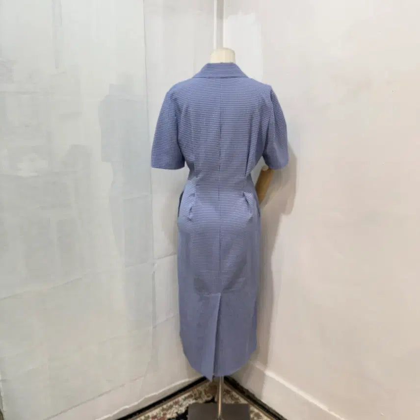 [SOLD OUT] (S)던스트 dunst 더블버튼 체크 롱원피스 여름하객룩 4521