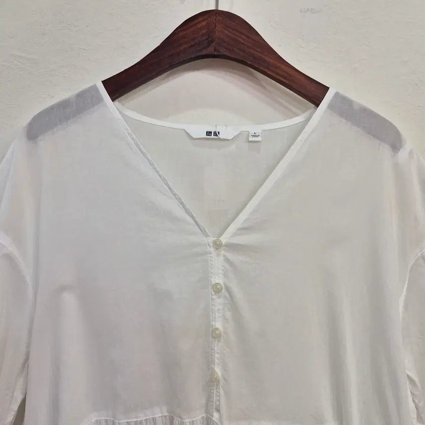 [BUNJANG] Uniqlo White Tiered Dress / 재팬 유니클로 화이트 티어드 원피스