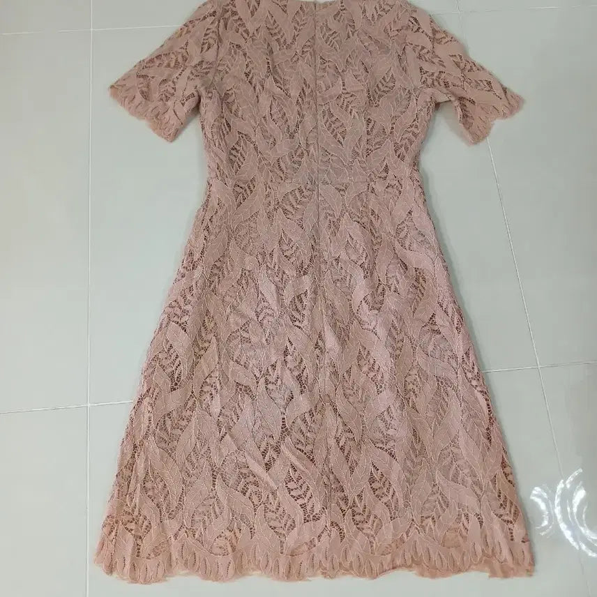 [BUNJANG] CHICLINE Lace Short Sleeve Dress Pink / CHICLINE 레이스 반팔 원피스 핑크