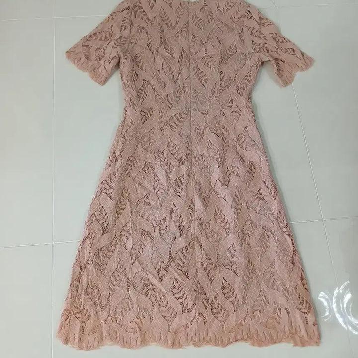 [BUNJANG] CHICLINE Lace Short Sleeve Dress Pink / CHICLINE 레이스 반팔 원피스 핑크