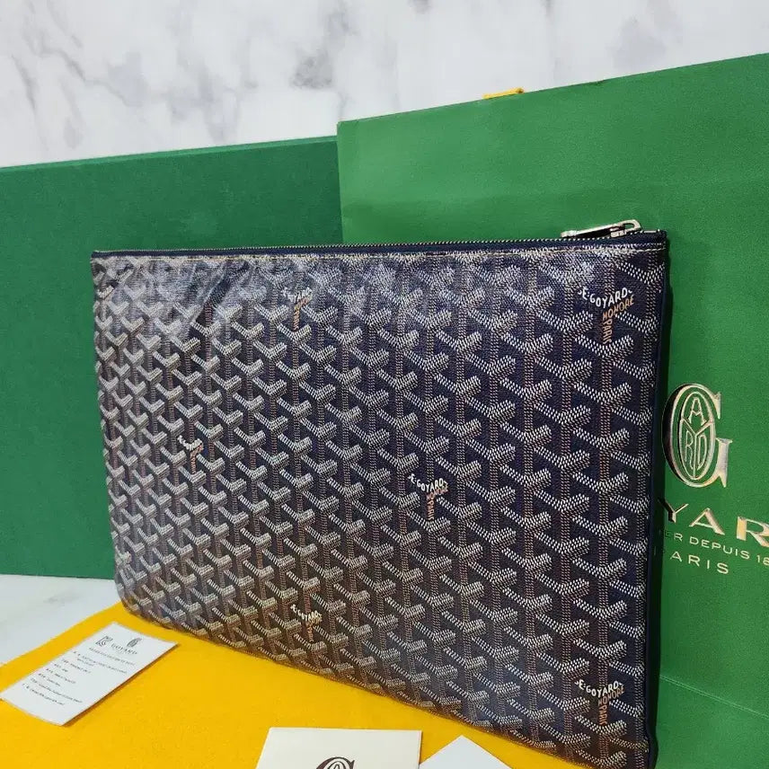 [BUNJANG] Goyard Saint Sulpice Clutch Bag Navy GM / 고야드 세나 클러치백 네이비 Gm