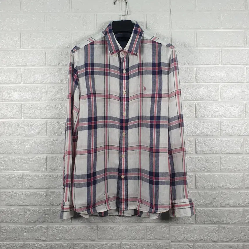 [BUNJANG] Hazzys Linen Check Shirt / [95]헤지스 린넨 체크 셔츠