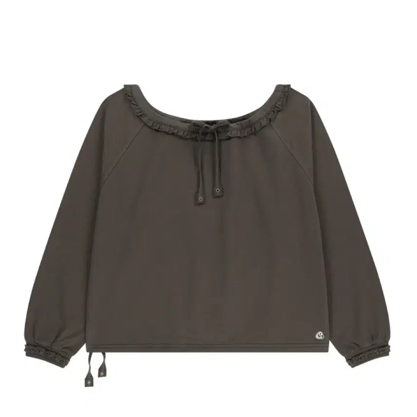 [BUNJANG] KOSEIO Drawstring Long Sleeve Charcoal / 코이세이오 드로스트링 롱 슬리브 차콜