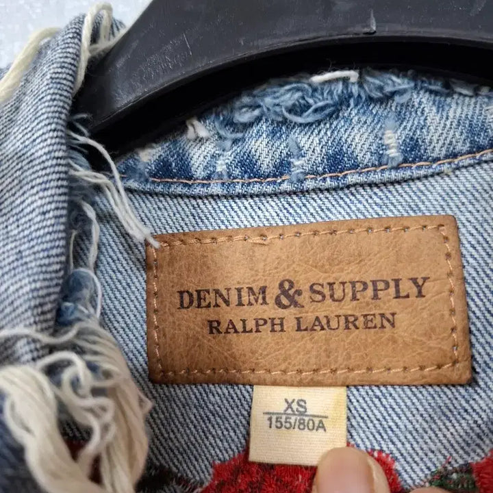 [BUNJANG] Denim &amp; Supply Ralph Lauren Rose Embroidered Denim Vest S / 데님앤서플라이 폴로 장미 자수 데님 베스트 S