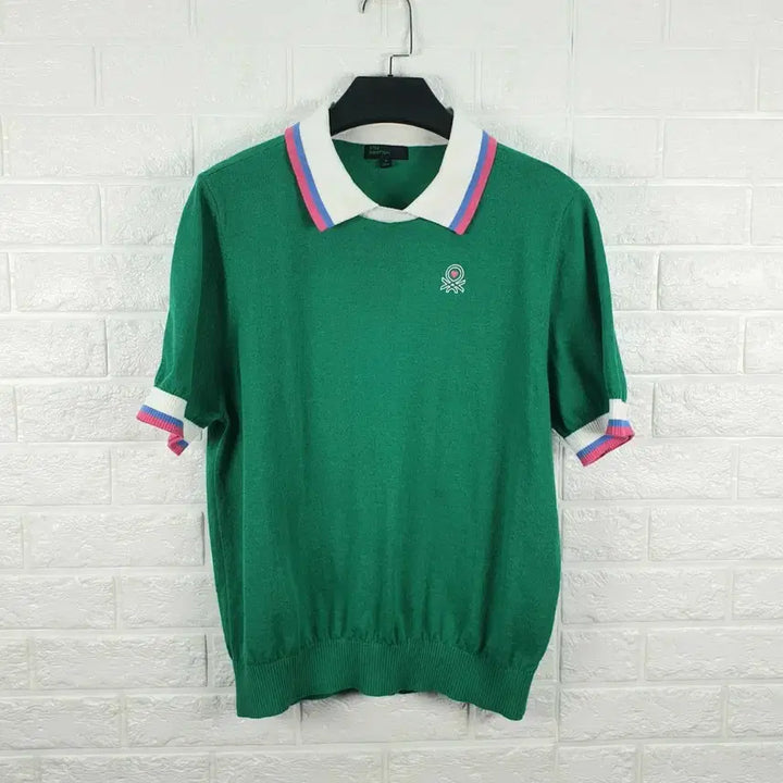 [BUNJANG] Benetton Short Sleeve Knit Polo T-Shirt / [105]베네통 반팔 카라 니트티