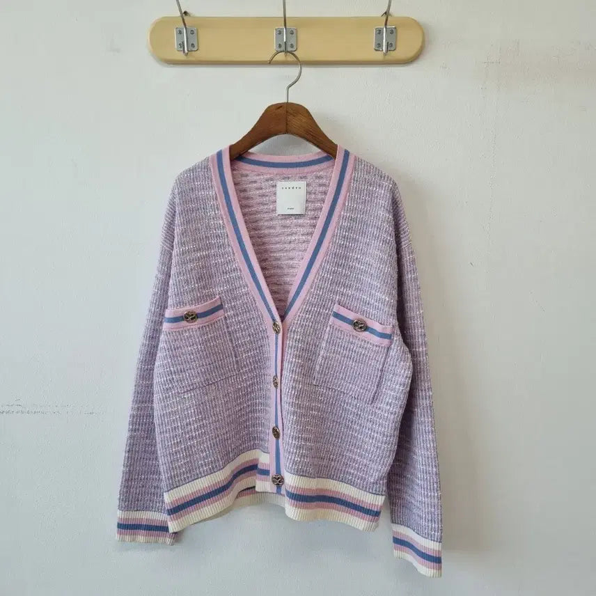 [BUNJANG] Sandro Pink Blue Cardigan / 산드로 핑크블루 가디건