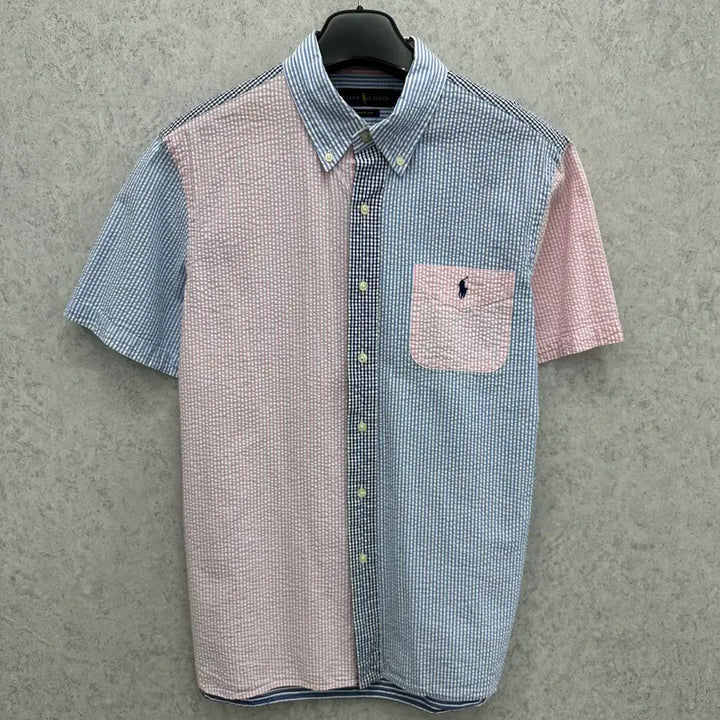 [BUNJANG] Polo Ralph Lauren Seersucker Short Sleeve Shirt / 100 폴로 랄프로렌 남자 시어서커 반팔 셔츠