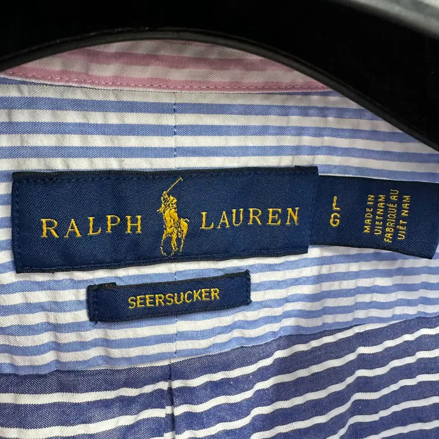 [BUNJANG] Polo Ralph Lauren Seersucker Short Sleeve Shirt / 100 폴로 랄프로렌 남자 시어서커 반팔 셔츠