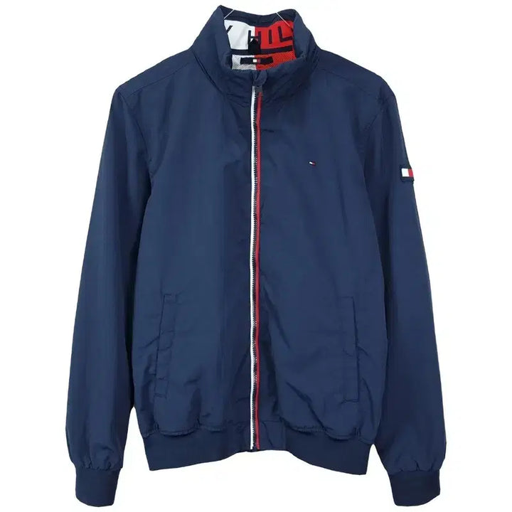 [BUNJANG] Tommy Hilfiger Logo Patch Zip-Up Blouson Jacket Navy L / 타미힐피거 로고 패치 집업 블루종 자켓 네이비 M20497