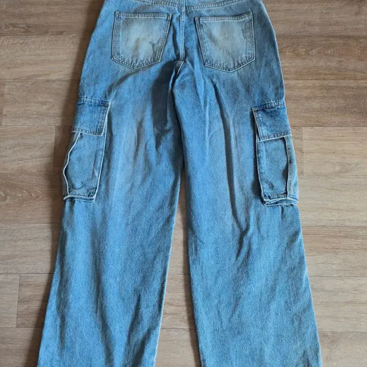 [BUNJANG] Wooalong Cargo Jeans Size S New / 우알롱 카고 청바지 사이즈 S 새상품