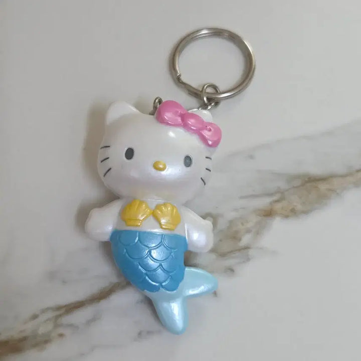 [BUNJANG] Classic Hello Kitty Mermaid Figure Keychain / 고전 헬로키티 인어 피규어 키링 키체인