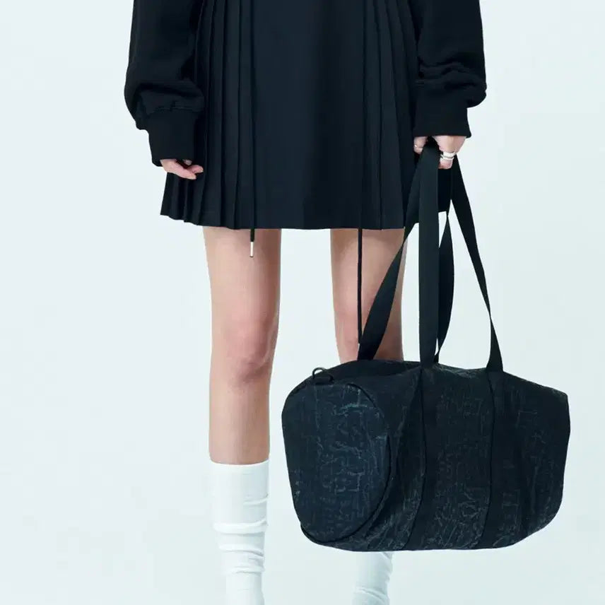 [BUNJANG] Attention Row Side Pintuck Belt Skirt Black / 어텐션로우 사이드 핀턱 벨트 스커트 (블랙)