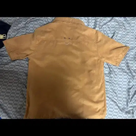 [BUNJANG] Suede Short-Sleeve Zip-Up Shirt - Brown / 스웨이드 반팔 집업 셔츠 브라운
