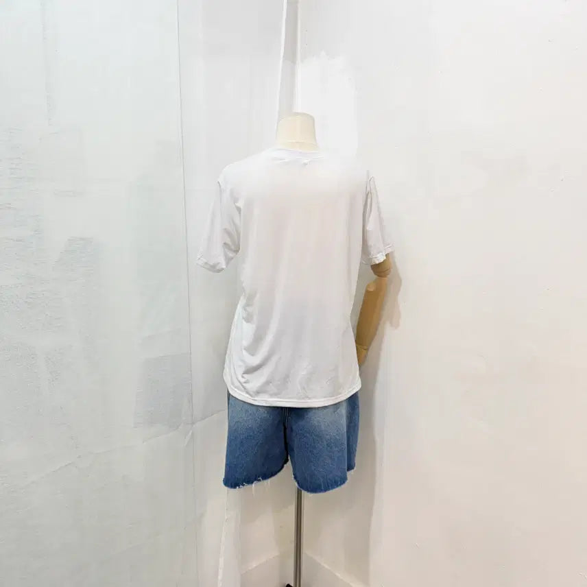 [BUNJANG] Lettering Print Short Sleeve T-Shirt / 레터링 프린트 화이트 반팔티셔츠 반소매티 4481