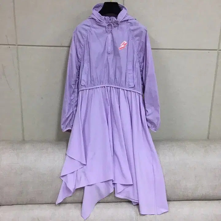 [BUNJANG] SJYP Lavender Anorak Hooded Long Dress / SJYP 정품 라벤더 아노락 후드 롱 원피스 라벤더
