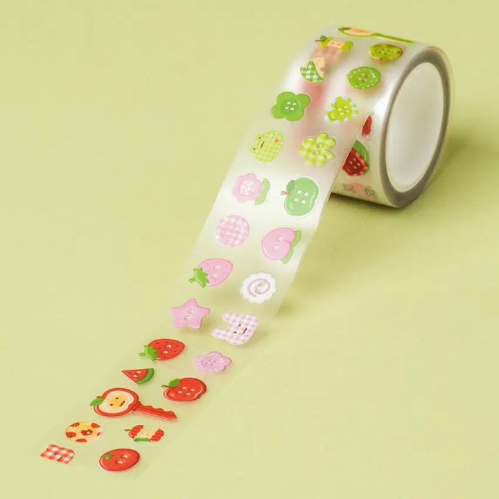 [BUNJANG] Daiso Fruit/Star Series Silver Foil Kiss-Cut Masking Tape Set / [띵] 다이소_프룻/별 시리즈 은박 키스컷 마스킹 테이프 /다꾸 문구