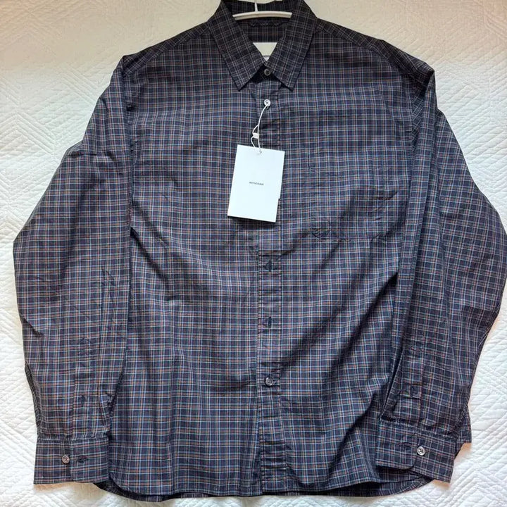 [BUNJANG] The Row Navy Check Shirt Size 2 / 인더로우 네이비 체크 셔츠 2사이즈