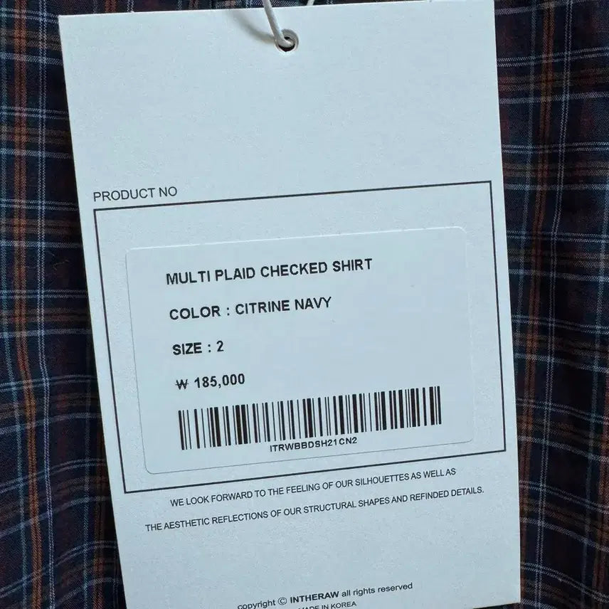 [BUNJANG] The Row Navy Check Shirt Size 2 / 인더로우 네이비 체크 셔츠 2사이즈