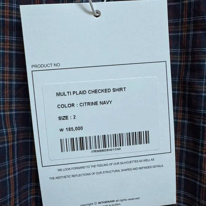 [BUNJANG] The Row Navy Check Shirt Size 2 / 인더로우 네이비 체크 셔츠 2사이즈
