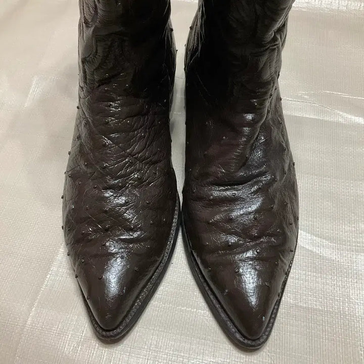 [BUNJANG] Vintage Western Boots Ostrich Leather Size 270-275 / 빈티지 웨스턴 부츠 타조가죽 270