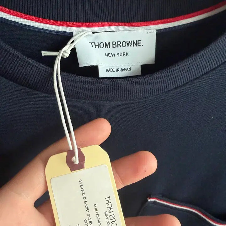 [BUNJANG] Thom Browne Navy Pocket Short Sleeve T-Shirt / 새상품 택보유 )톰브라운 네이비 포켓 반팔 티셔츠