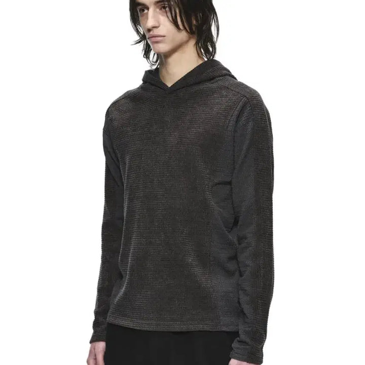 [BUNJANG] Ignota Core14 Paneled Hood Long Sleeve Charcoal / 이그노타 코어14 패널드 후드 롱슬리브 차콜