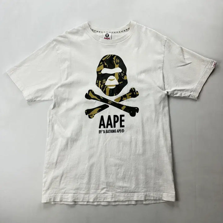 [BUNJANG] AAPE by A Bathing Ape Camo Skull Short Sleeve T-Shirt White / 베이프 에이프 AAPE 카모 해골 반팔 티셔츠 화이트
