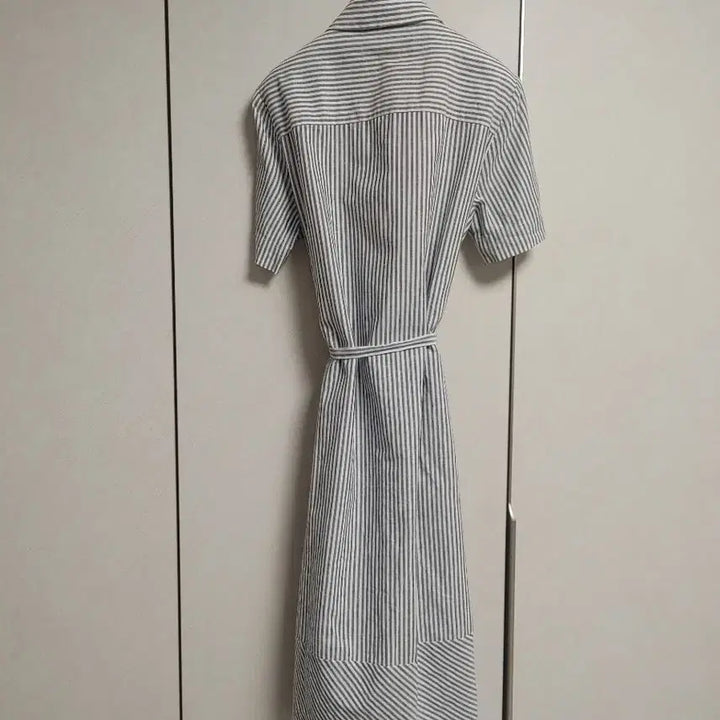 [BUNJANG] DKNY Linen Blend Striped Shirt Dress / DKNY 린넨 셔츠형 원피스