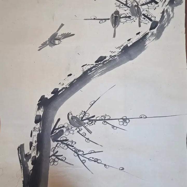 [BUNJANG] Antique Korean Painting - Plum Blossoms and Sparrows / 동양화 고화 매화의 참새