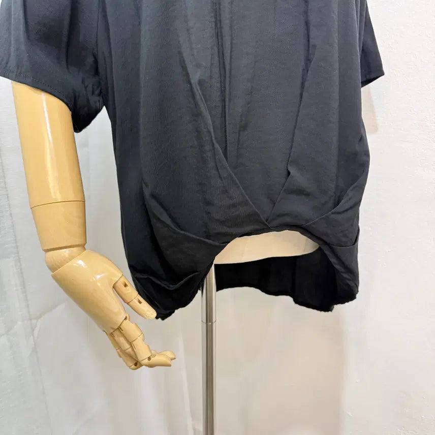 [BUNJANG] Bonis Paris Black Oversized Short Sleeve Shirt Blouse / (F)보니스팍스 블랙 오버핏 반팔셔츠 반팔블라우스 4491