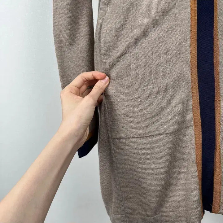 [BUNJANG] System V-Neck Wool Knit Cardigan Brown / 시스템/롱 니트 가디건 브이넥 울 여F 85 S 90/라덴