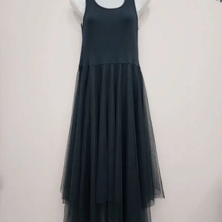 [BUNJANG] Black Tulle Asymmetrical Long Dress / 블랙 튤 언발란스 롱 원피스