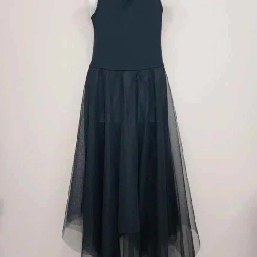 [BUNJANG] Black Tulle Asymmetrical Long Dress / 블랙 튤 언발란스 롱 원피스
