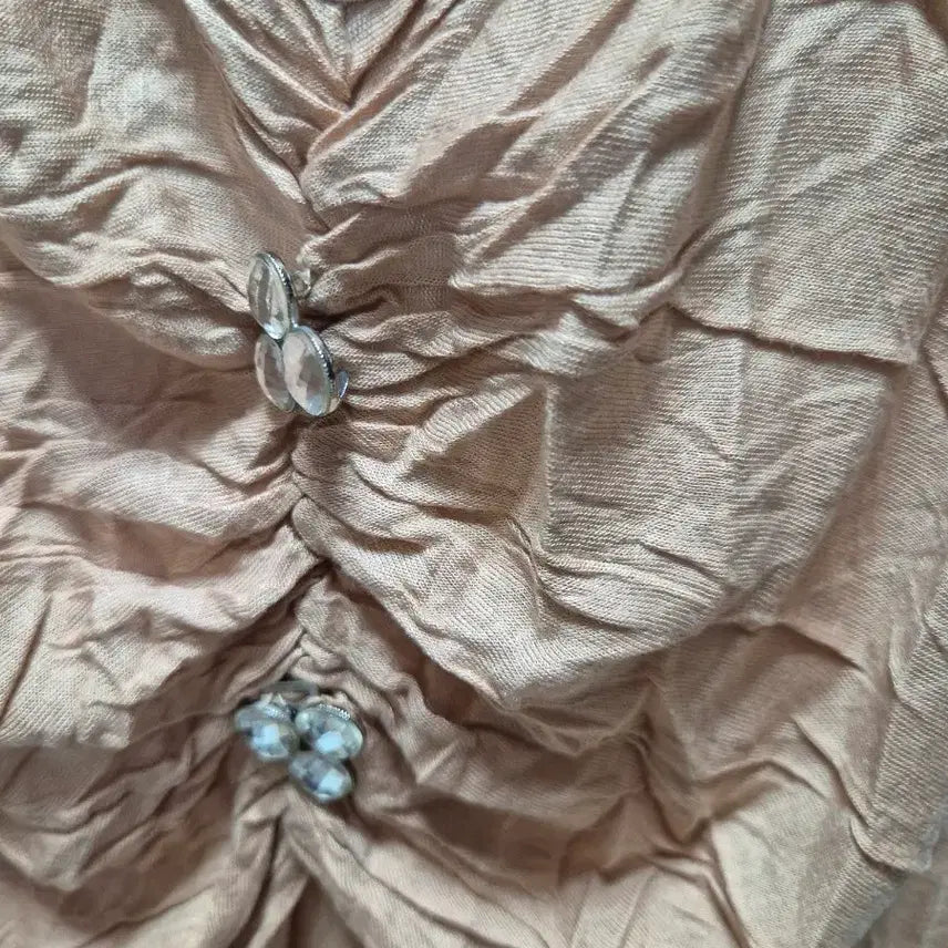 [BUNJANG] Alexandro Dellacqua Beige Shirring Camisole Blouse / 알렉산드로 델라구아 베이지 셔링 끈나시 블라우스