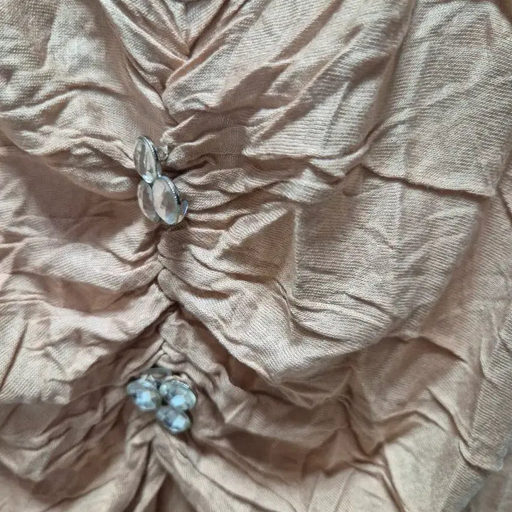 [BUNJANG] Alexandro Dellacqua Beige Shirring Camisole Blouse / 알렉산드로 델라구아 베이지 셔링 끈나시 블라우스