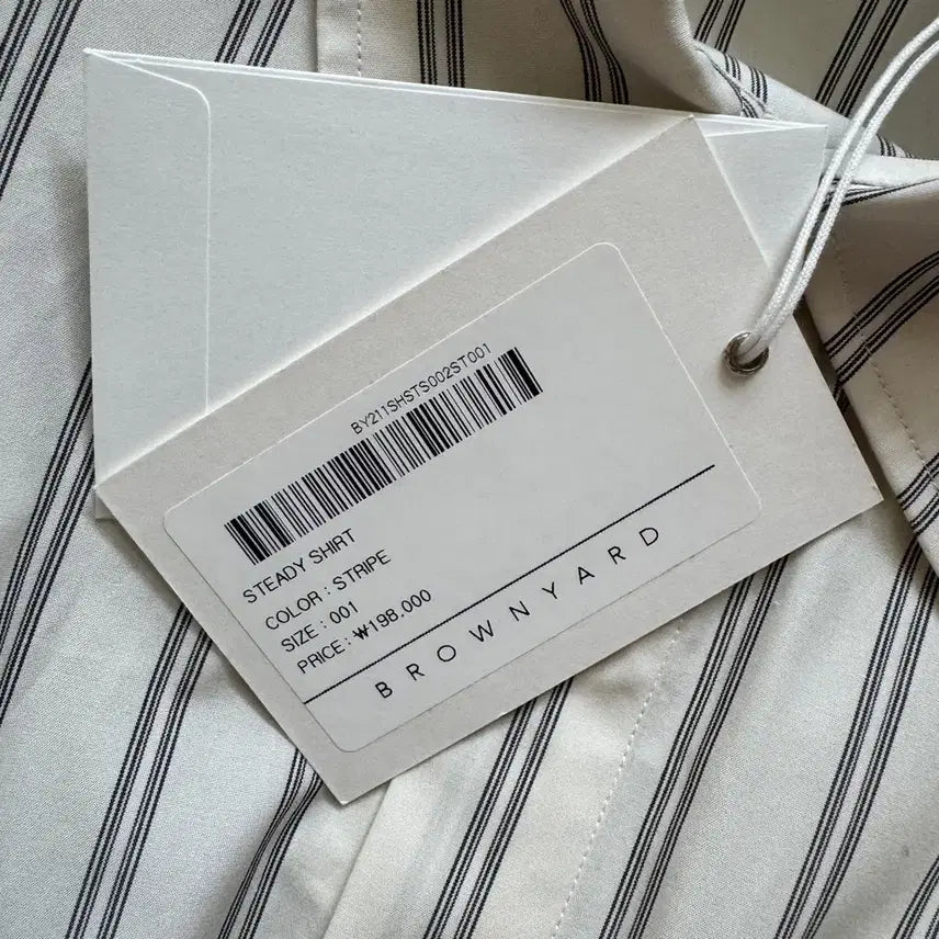 [BUNJANG] Brown Yak Steady Shirt Ivory Stripe Size 1 / 브라운야드 스테디 셔츠 아이보리스트라이프 1사이즈