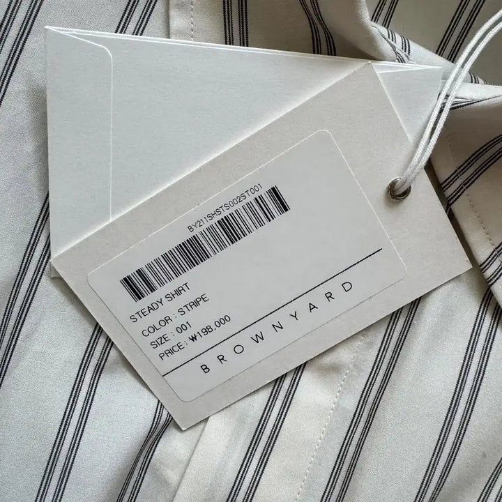 [BUNJANG] Brown Yak Steady Shirt Ivory Stripe Size 1 / 브라운야드 스테디 셔츠 아이보리스트라이프 1사이즈