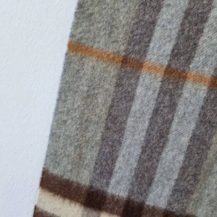 [BUNJANG] Burberry Cashmere Check Muffler Khaki / 버버리 연카키 캐시미어 체크 머플러