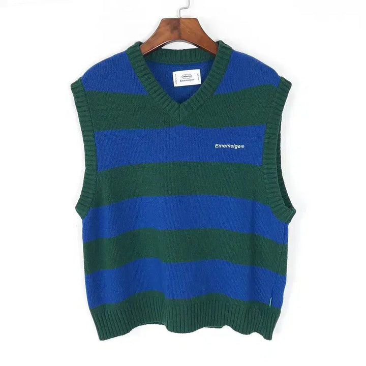 [BUNJANG] Mmlg Stripe V-Neck Knit Vest / Mmlg 스트라이프 브이넥 니트조끼  F