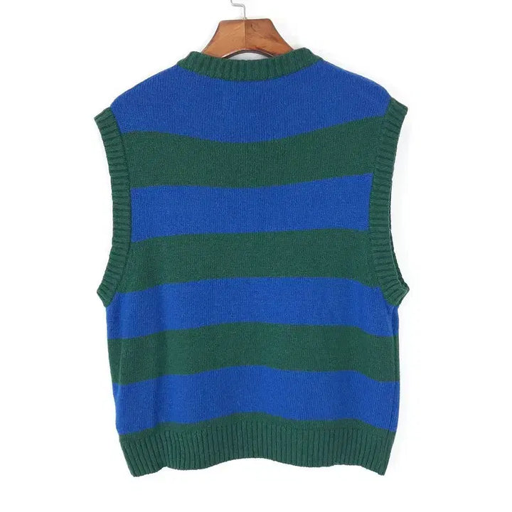 [BUNJANG] Mmlg Stripe V-Neck Knit Vest / Mmlg 스트라이프 브이넥 니트조끼  F