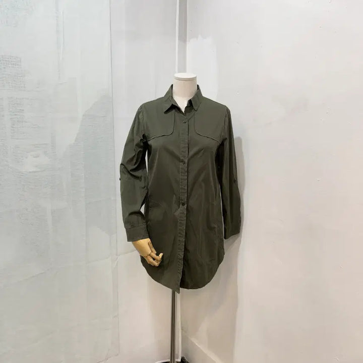 [BUNJANG] BCBG Khaki Cotton Shirt Blouse / BCBG 카키코튼 셔츠 블라우스 4494
