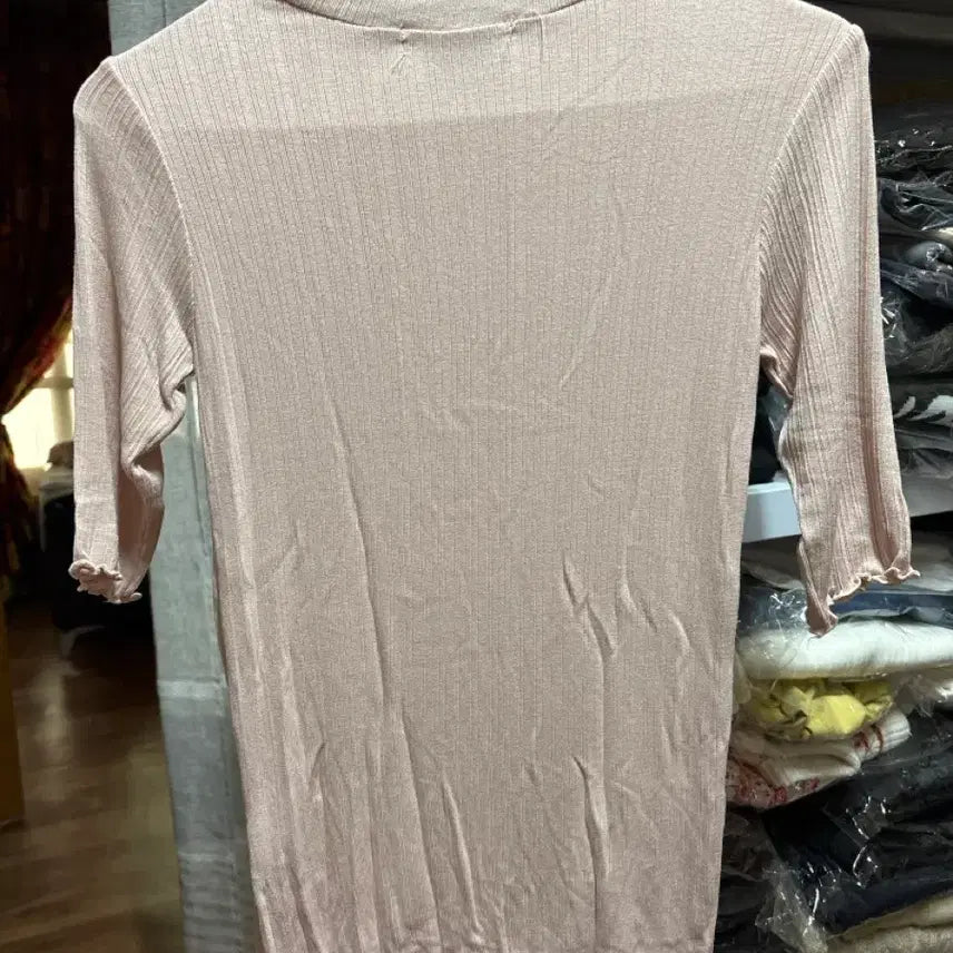 [BUNJANG] Melbon Frill Neck Short Sleeve T-Shirt / melbon 프릴 넥 반팔티셔츠