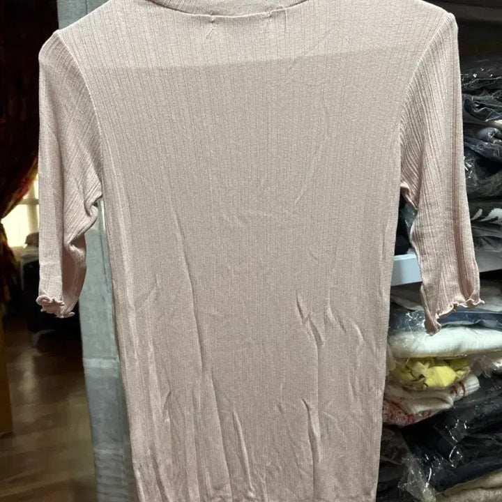 [BUNJANG] Melbon Frill Neck Short Sleeve T-Shirt / melbon 프릴 넥 반팔티셔츠