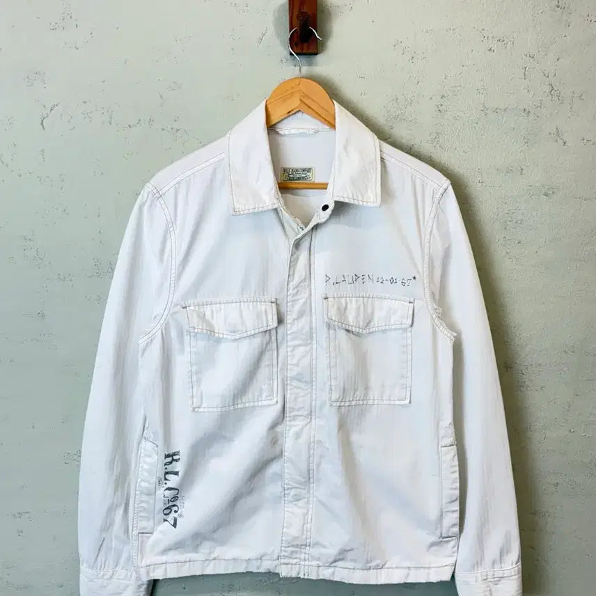 [BUNJANG] Polo Ralph Lauren Polo Jeans White Cotton Field Jacket / [M] 폴로 랄프로렌 폴로진스 화이트 코튼 필드자켓