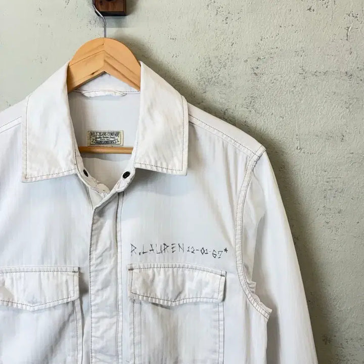 [BUNJANG] Polo Ralph Lauren Polo Jeans White Cotton Field Jacket / [M] 폴로 랄프로렌 폴로진스 화이트 코튼 필드자켓