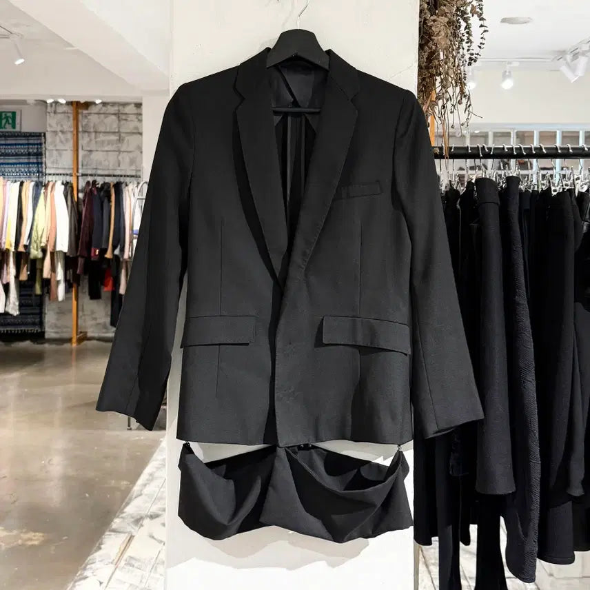 [BUNJANG] Cosmic Wonder Black Two-Pocket Panel Blazer Jacket / 코스믹 원더 블랙 투포켓 패널 블레이저 자켓