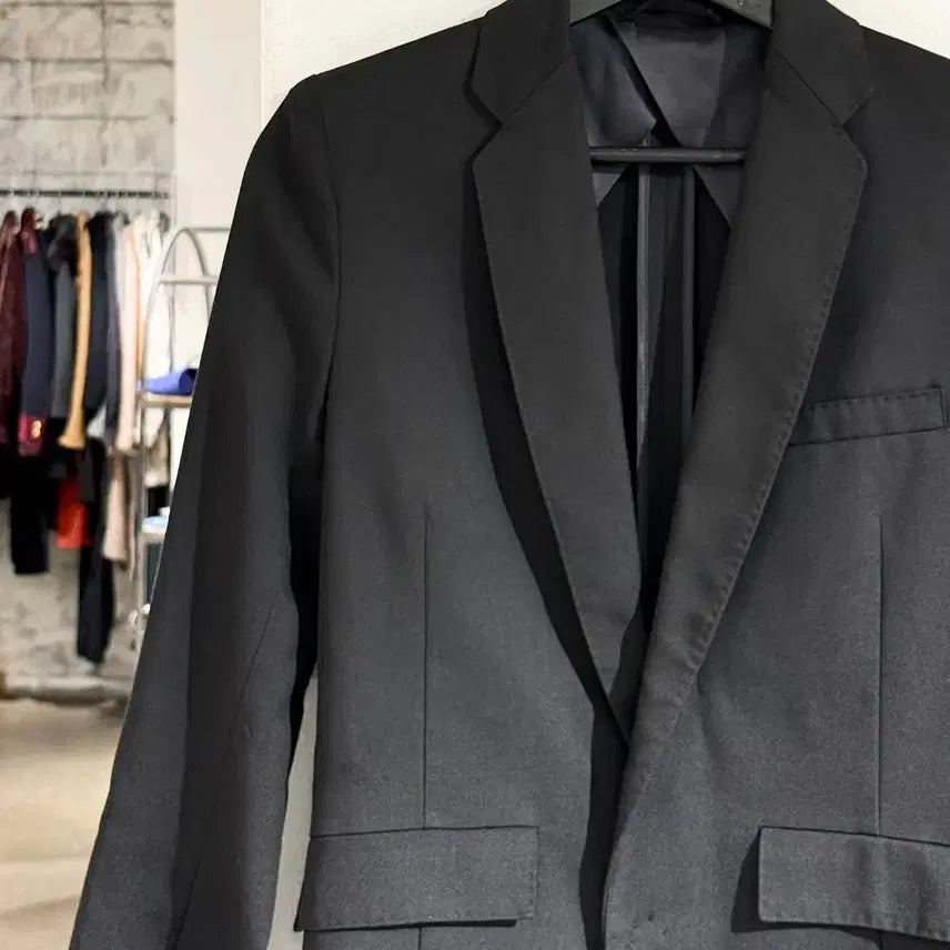 [BUNJANG] Cosmic Wonder Black Two-Pocket Panel Blazer Jacket / 코스믹 원더 블랙 투포켓 패널 블레이저 자켓
