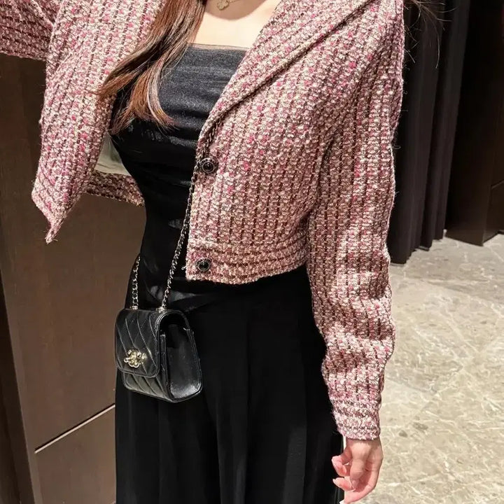 [BUNJANG] MORE BY FANFAN Pink Tweed Jacket / MORE BY FANFAN 핑크 트위드 자켓