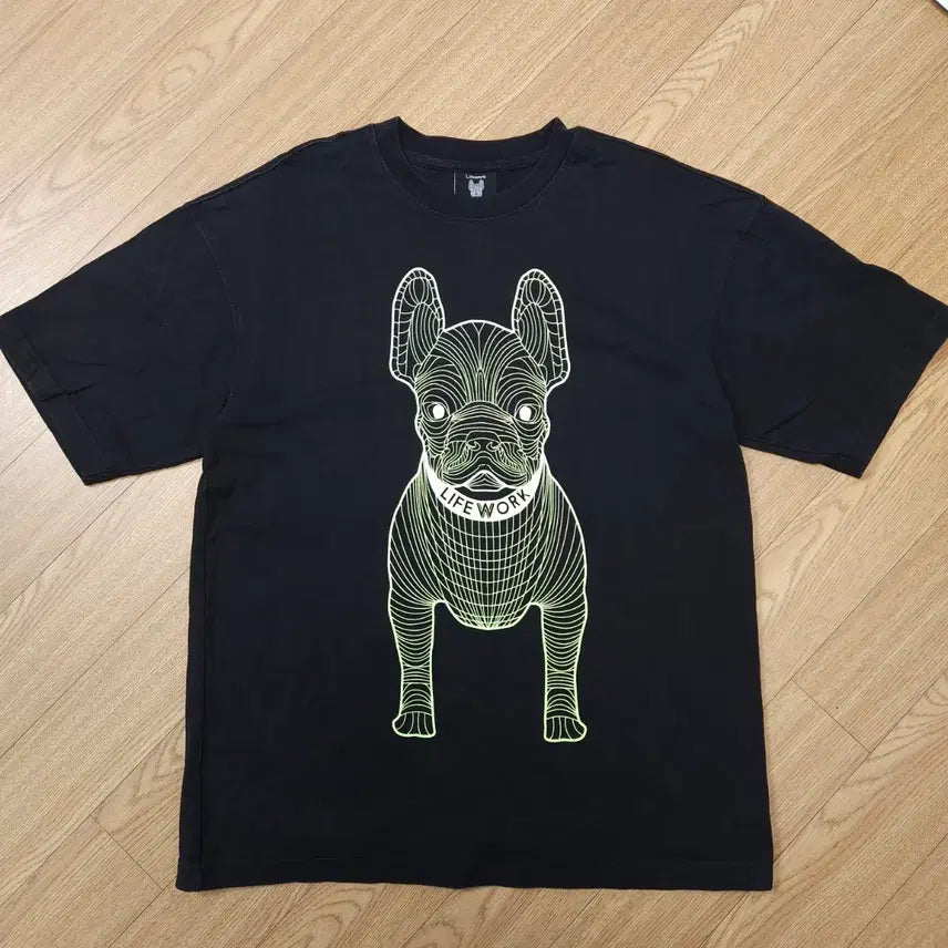 [BUNJANG] LifeWork Bulldog Short-Sleeve T-Shirt Black / 라이프워크 불독 반팔 티셔츠 블랙 S 95